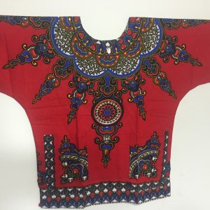 Red and Blue Lux Traditional Dashiki | Large