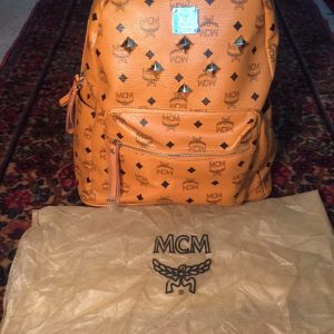 MCM STARK Medium Adjustable Cognac Backpack : NEVER USED