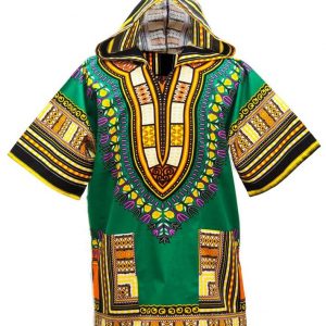 Green Hoodie Traditional Dashiki Unisex.