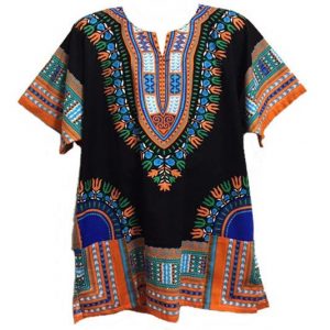 Black with Blue Traditional Dashiki Unisex.